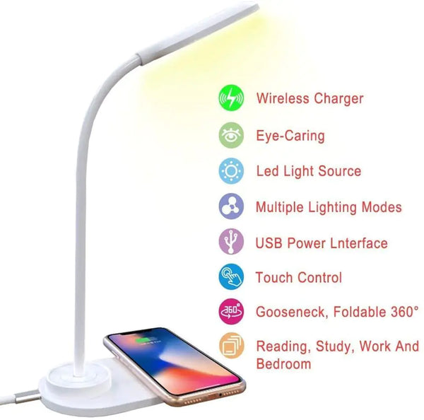 LED Desk Lamp with Wireless Charger